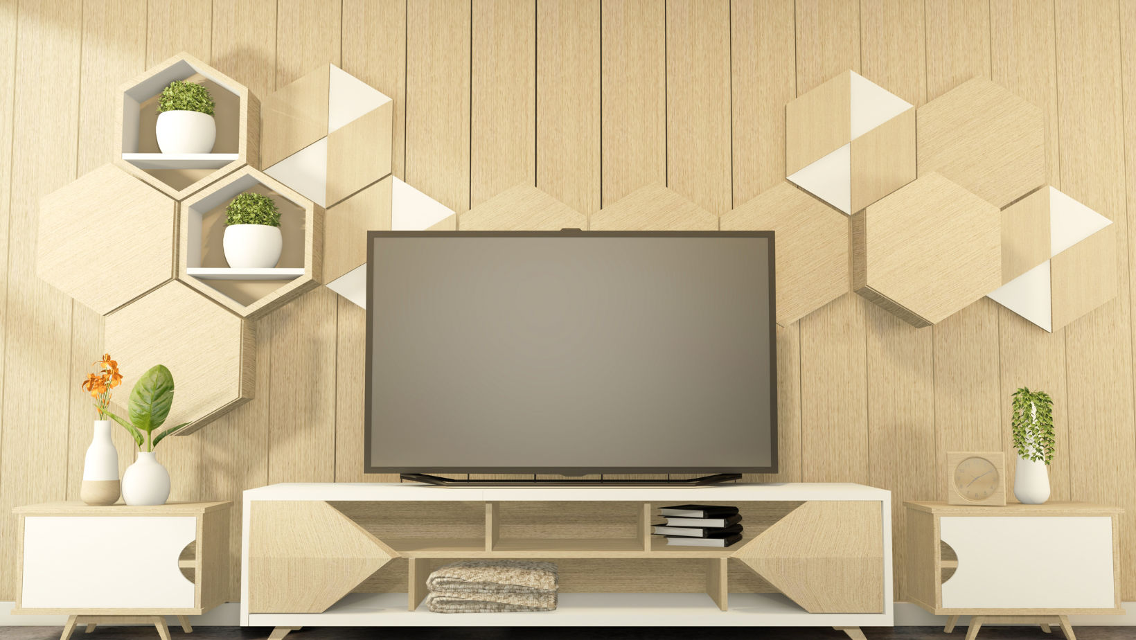 entertainment center with tv mount